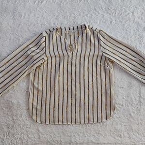 Michael Kors Chain Pattern Tie Sleeve Top